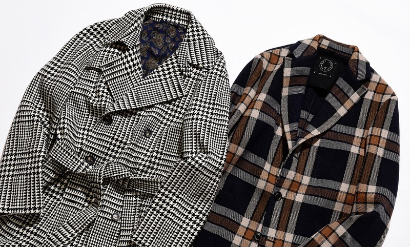 ▲ コート左 52万8000円/スティレ ラティーノ(エヌ・ケー・クラシイック)、右 10万7800円/Tジャケット(三喜商事)