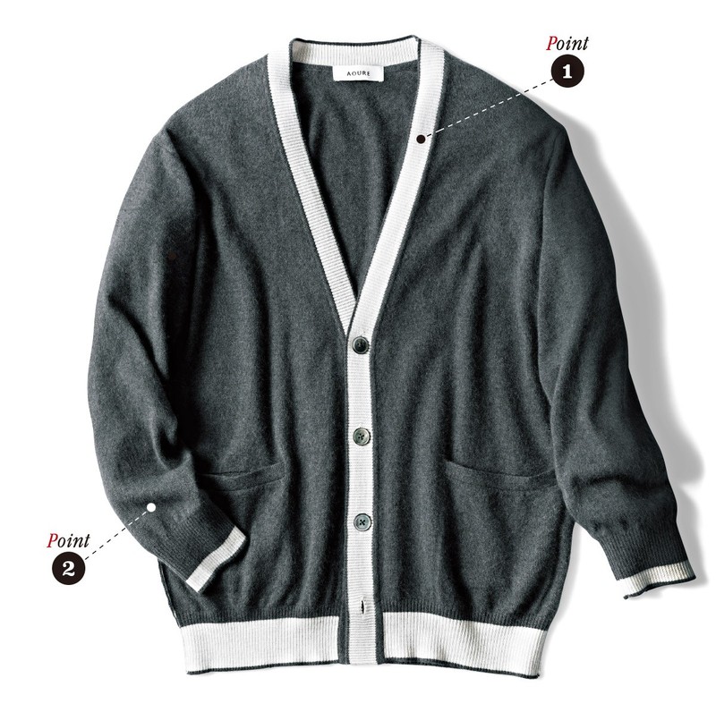 カーディガン2万8600円/アウール(アウール阪急メンズ大阪)
