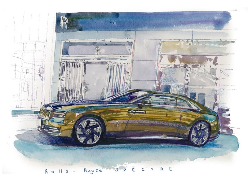 イラスト 溝呂木 陽 ロールスロイス スペクター EV