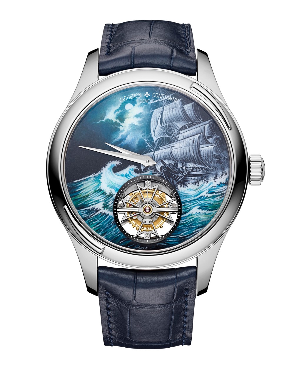 腕時計トゥールビヨン ワールドタイム エナメル文字盤 - 時計