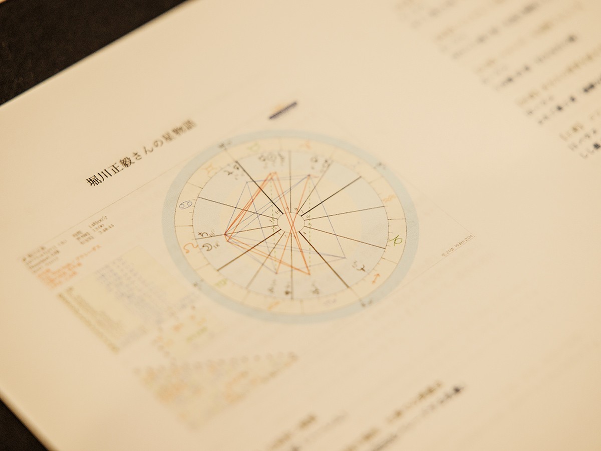 Ablxs（アブラクサス） こちらが生年月日を基にした、自分が生まれた瞬間の星空の図（ホロスコープ）。パッと見ても、素人にはさっぱり意味が分からないのですが、実は「元来持つ資質」や「仕事での到達点」「無意識のあなたが欲するもの」「ヒトやモノの愛し方、美的センス」「隠された欲望」など10項目にわたって、事細かに解説が。何だか丸裸にされたようで少し照れ臭い……かも⁉