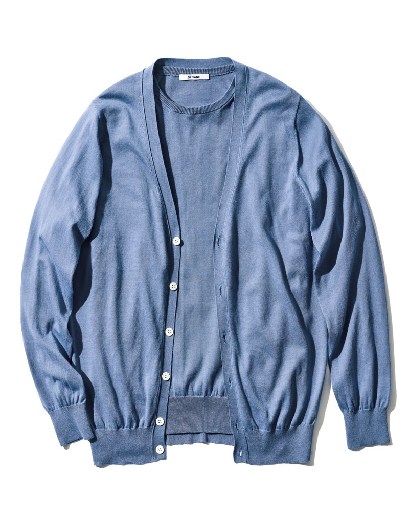 ▲ カーディガン2万9700円、ニット2万2000円／ともにスローン（ザ ショップ スローン 新静岡セノバ店）