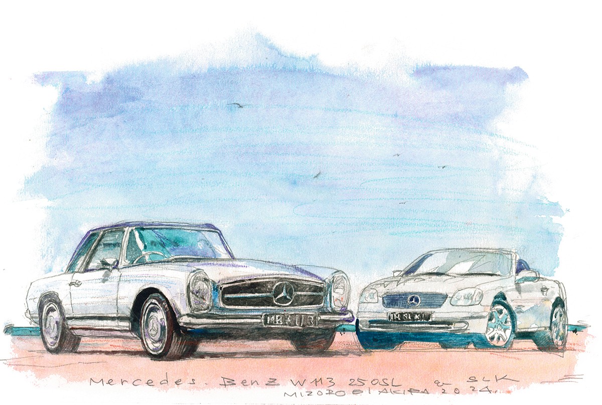 イラスト 溝呂木 陽 メルセデス ベンツ SLK230コンプレッサー