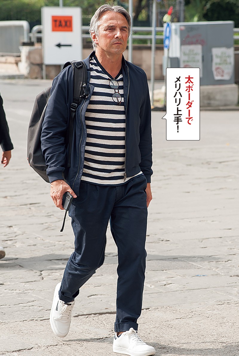 イタリア メンズファッション スナップ 春夏 SS コーディネート ちょい悪おやじ LEON　イケオジ