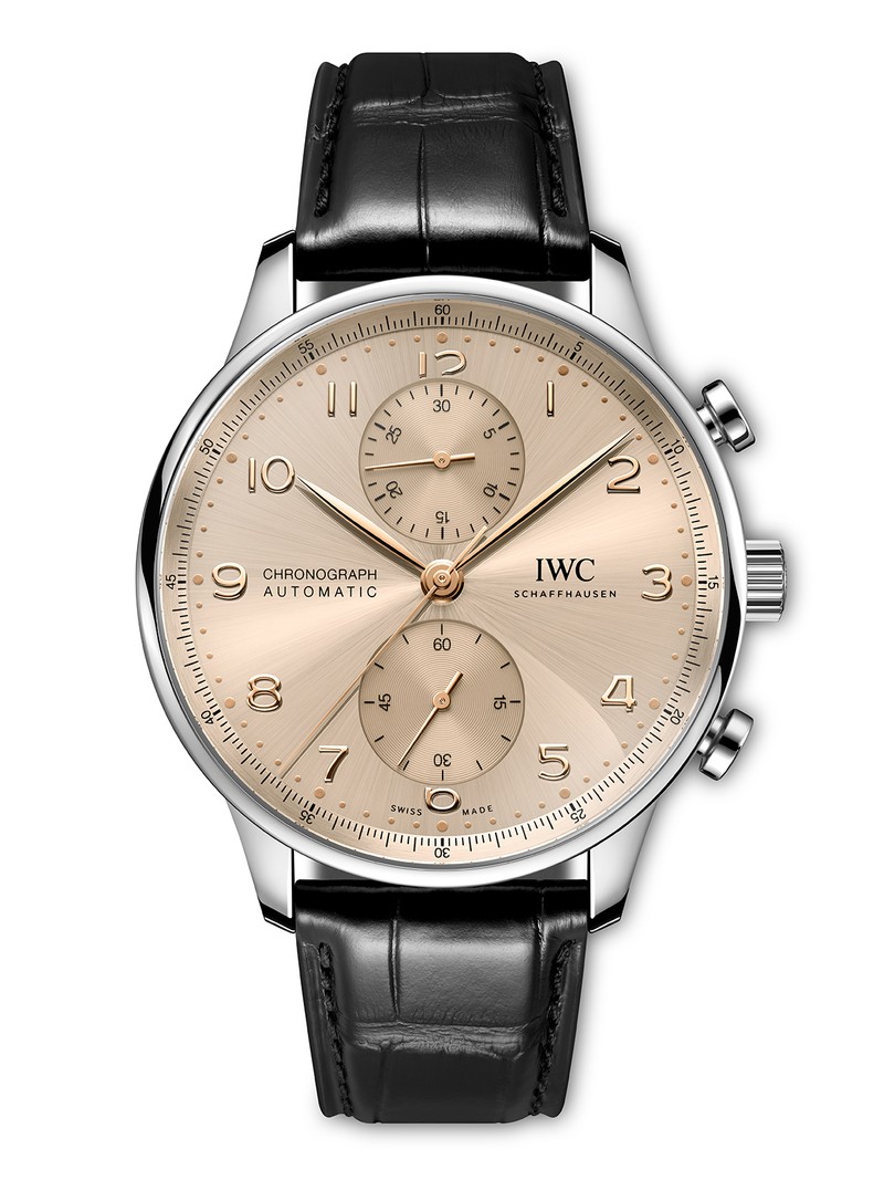 ▲ 「ポルトギーゼ・クロノグラフ」自動巻き、SSケース(41mm)、アリゲーターストラップ。123万7500円/IWC