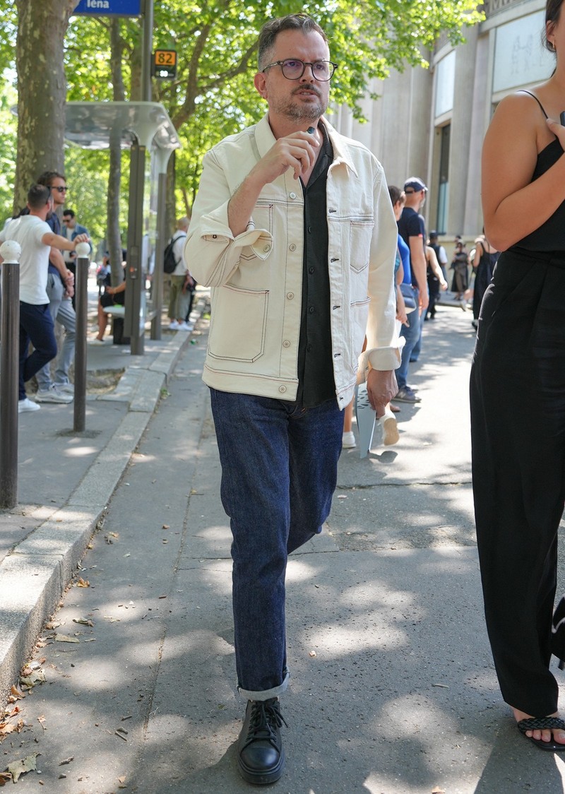 イケおじ デニムコーデ 着こなし スナップ 海外