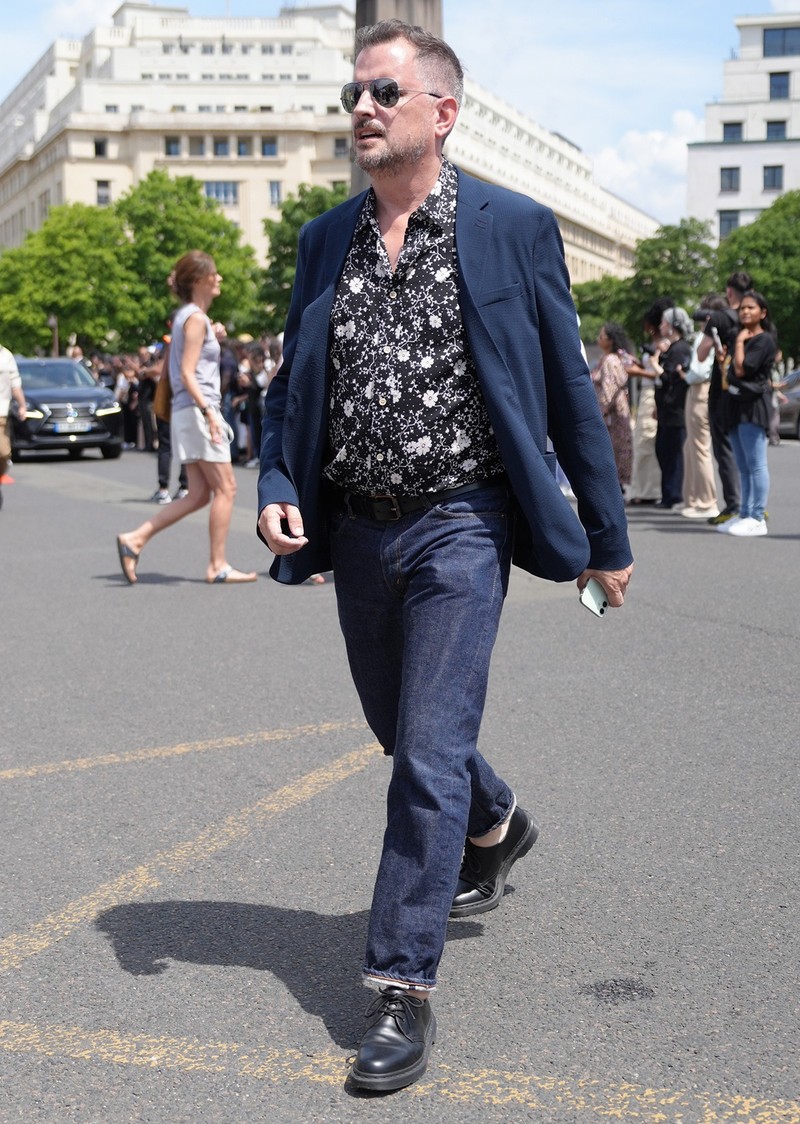 イケおじ デニムコーデ 着こなし スナップ 海外