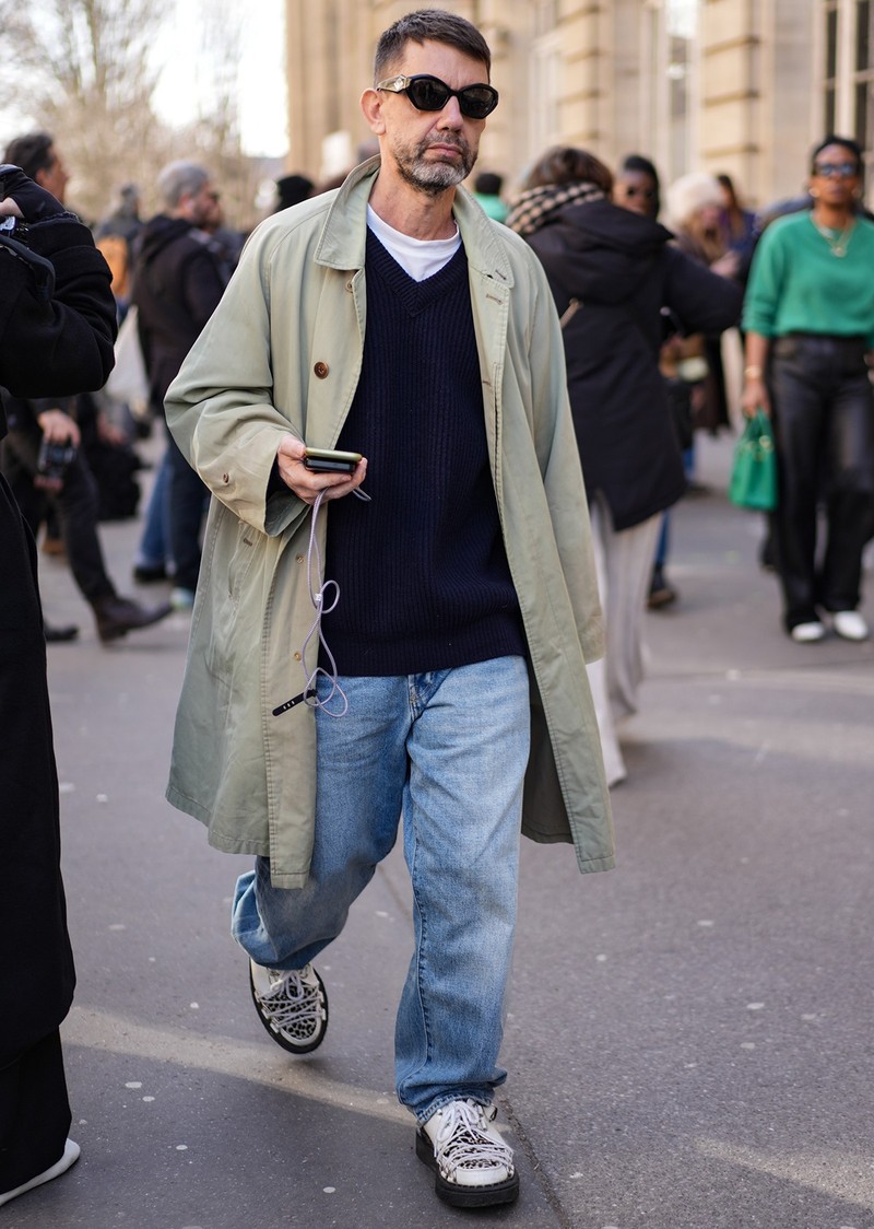 イケおじ デニムコーデ 着こなし スナップ 海外