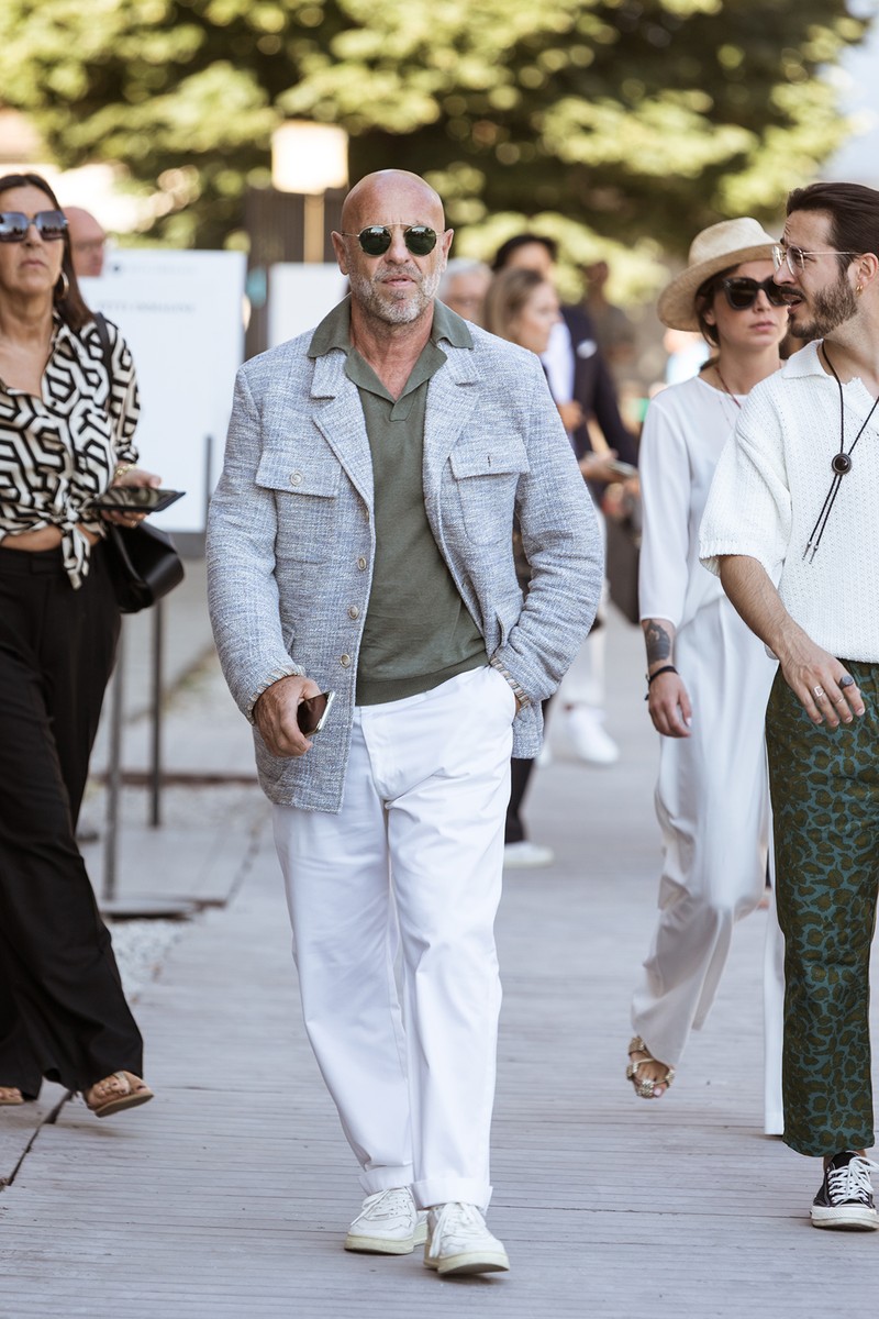 イタリア メンズファッション スナップ 春夏 SS コーディネート ちょい悪おやじ LEON　イケオジ