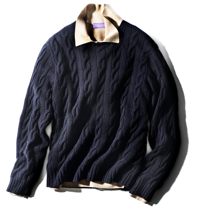 ▲ ニット15万1800円、ポロシャツ15万7300円/ともにラルフ ローレン パープル レーベル(ラルフ ローレン)