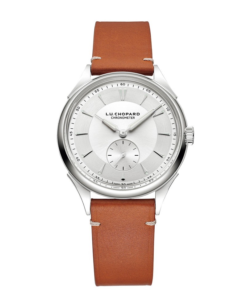 ▲ 「L.U.C カリテ フルリエ」自動巻き、ルーセントスティール™ケース(39mm)、カーフスキンストラップ。30m防水。300万3000円/ショパール(ショパール ジャパン プレス)