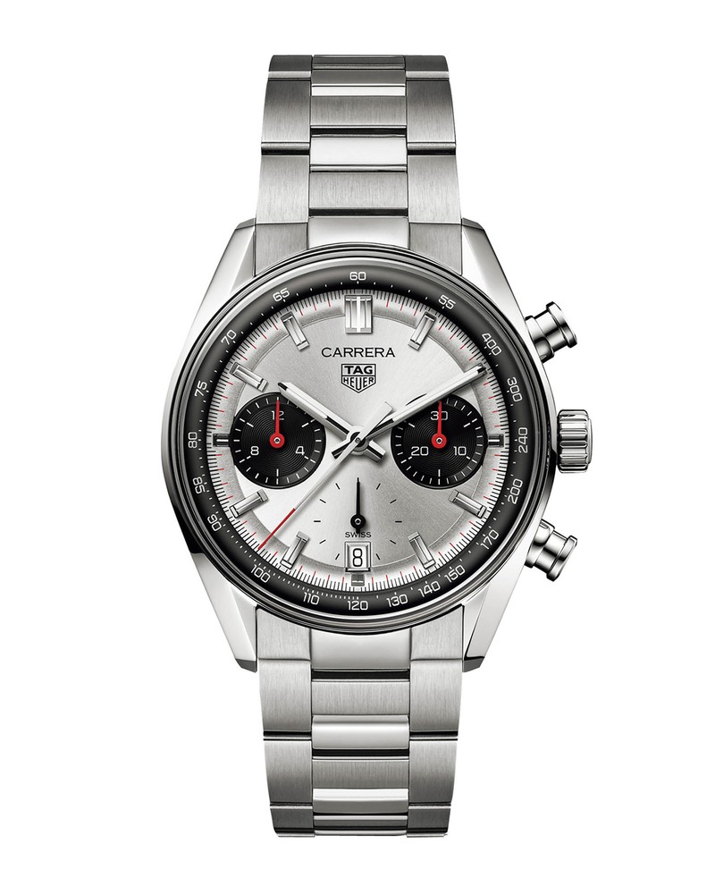 ▲ 「タグ・ホイヤー カレラ クロノグラフ」自動巻き、SSケース(39mm)×ブレスレット。100m防水。93万5000円/タグ・ホイヤー