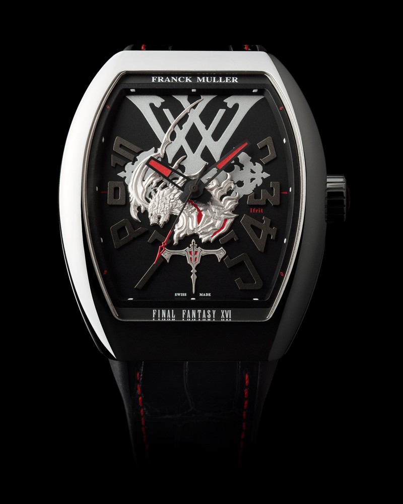 ▲ 「ヴァンガードファイナルファンタジー XVI “イフリート”」自動巻き、SSケース(53.7×横44mm)、クロコダイル×ラバーストラップ。世界限定16本。286万円/フランク ミュラー(フランク ミュラー ウォッチランド東京)
