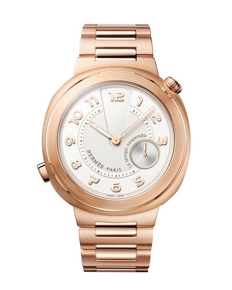 「エルメス カット タンシュスポンデュ」自動巻き、18KRGケース(39mm)✕ブレスレット。10気圧防水。488万700円(2025年8月発売予定)/エルメス(エルメスジャポン)