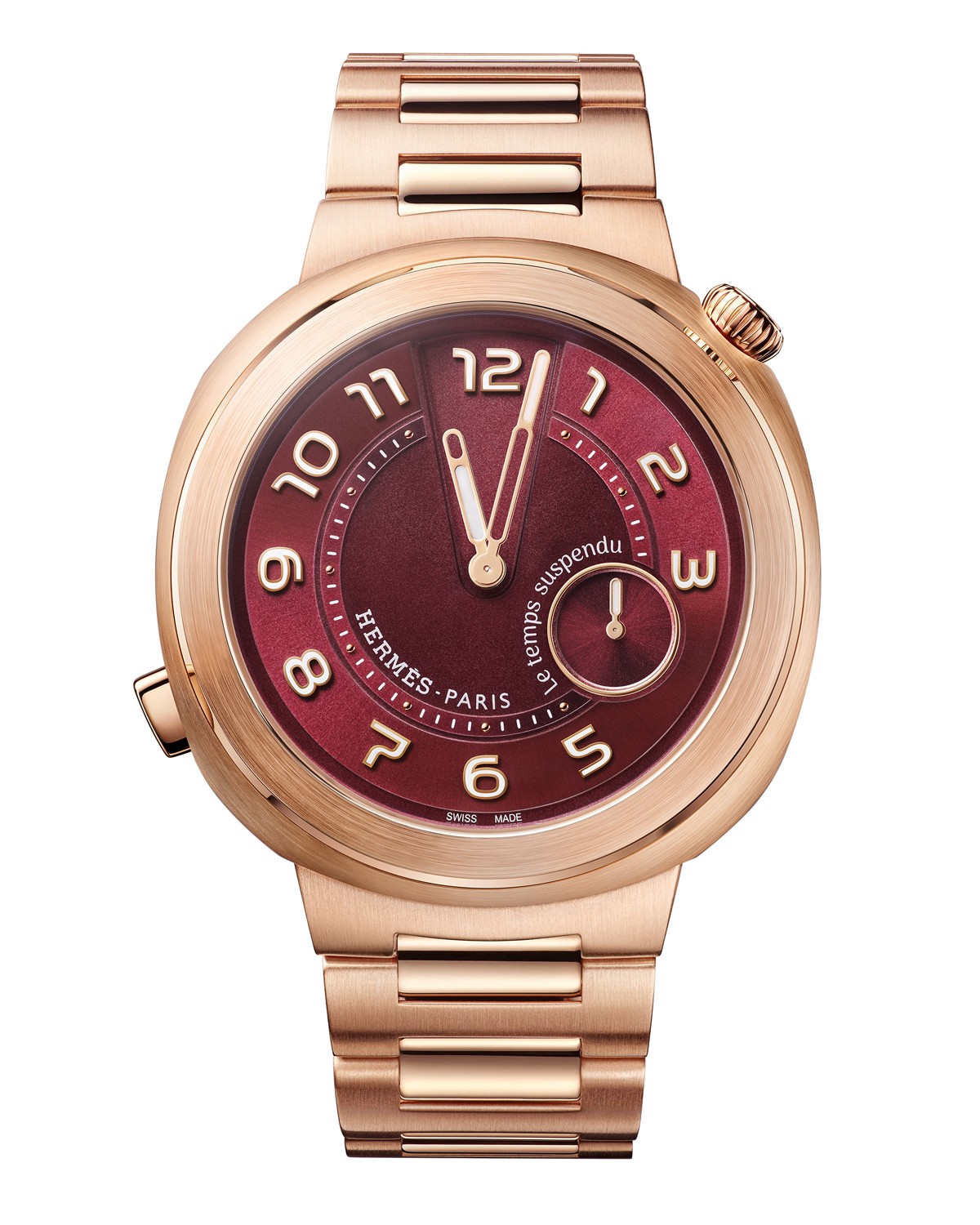 「エルメス カット タンシュスポンデュ」自動巻き、18KRGケース(39mm)✕ブレスレット。10気圧防水。488万700円(予価・2025年8月発売予定)/エルメス(エルメスジャポン) ©Joël Von Allmen