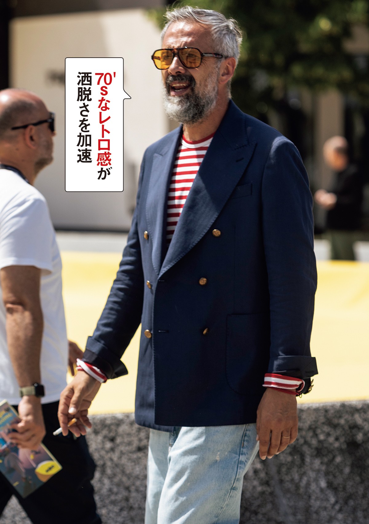 イタリア メンズファッション スナップ 春夏 SS コーディネート ちょい悪おやじ LEON イケオジ