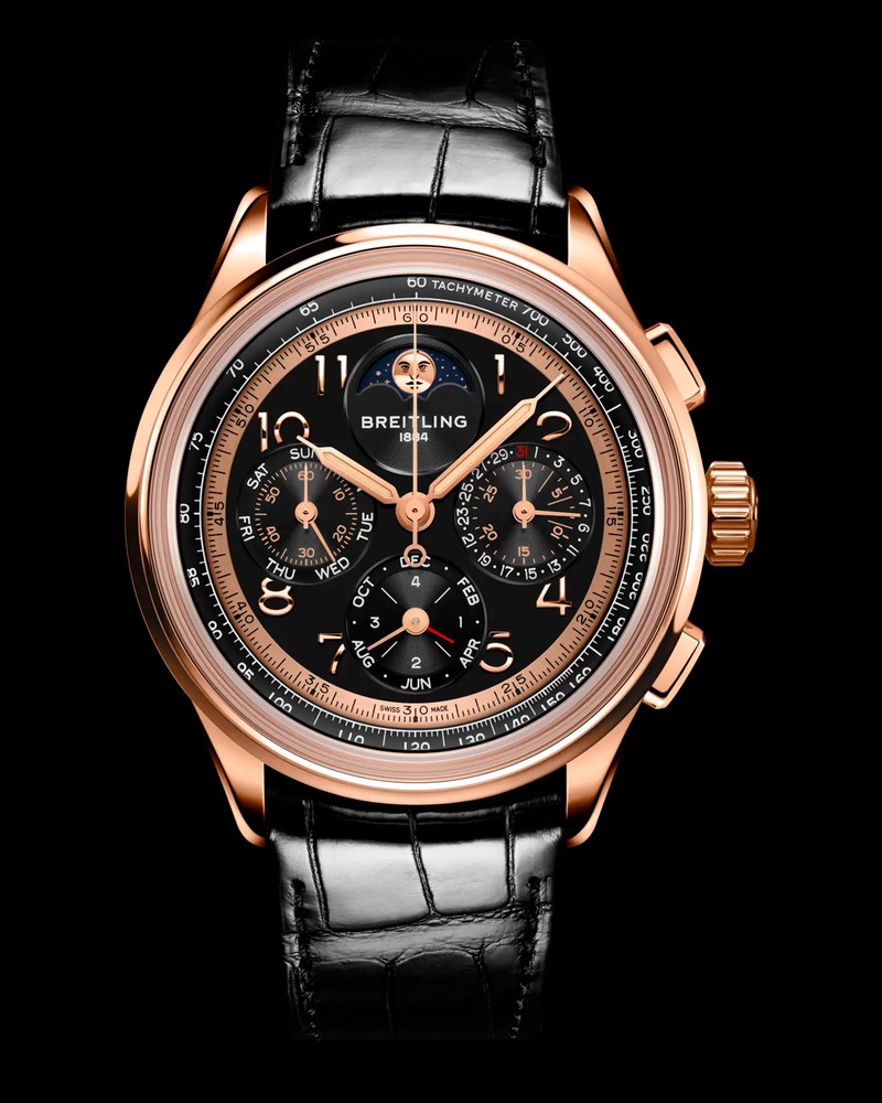 『プレミエ B19 ダトラ 42 140周年アニバーサリー』自動巻き、18KRGケース（42mm）、アリゲーターストラップ。100m防水。839万8500円／ブライトリング（ブライトリング ブティック 伊勢丹新宿店）