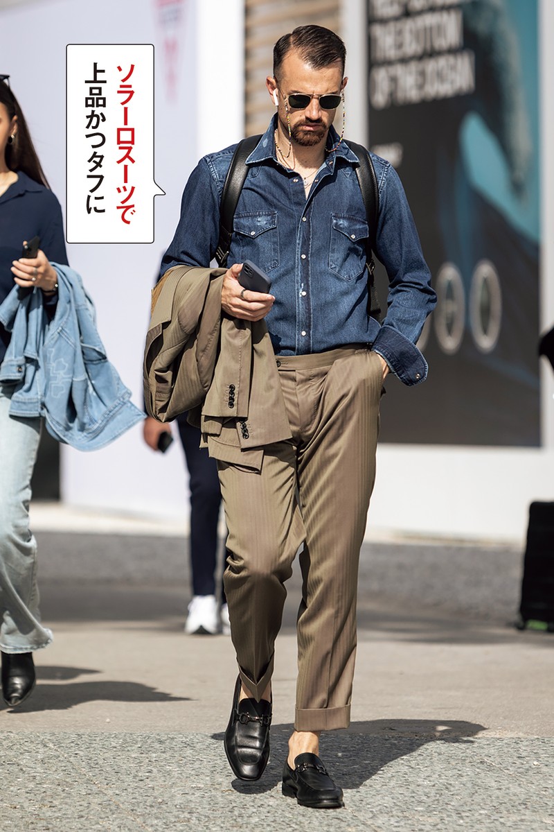 イタリア メンズファッション スナップ 春夏 SS コーディネート ちょい悪おやじ LEON　イケオジ