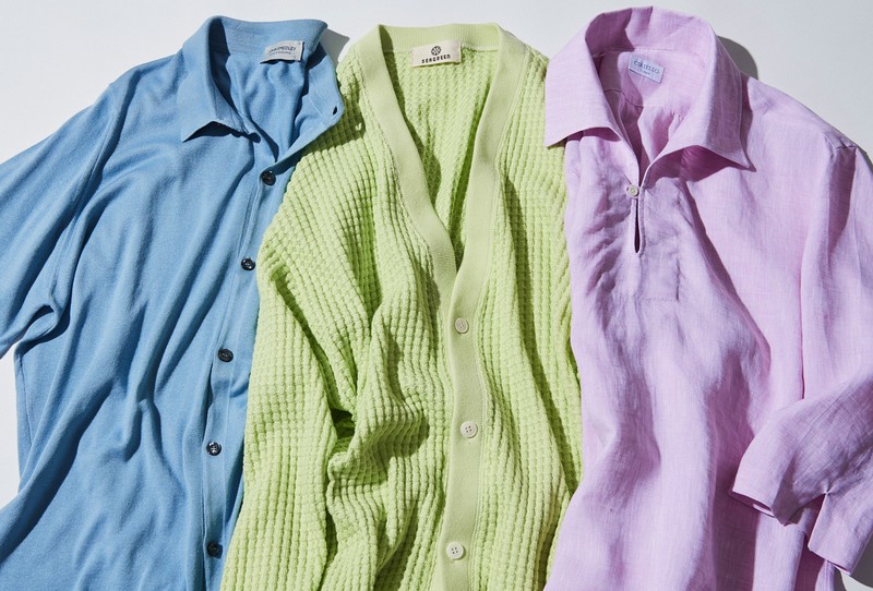 Tシャツ、ポロシャツ、ジャケット、サンダル