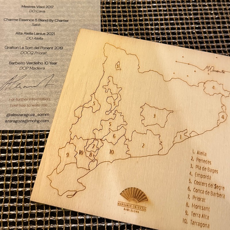 ペアリング5杯のうち3杯はカタルーニャ産ワイン。
