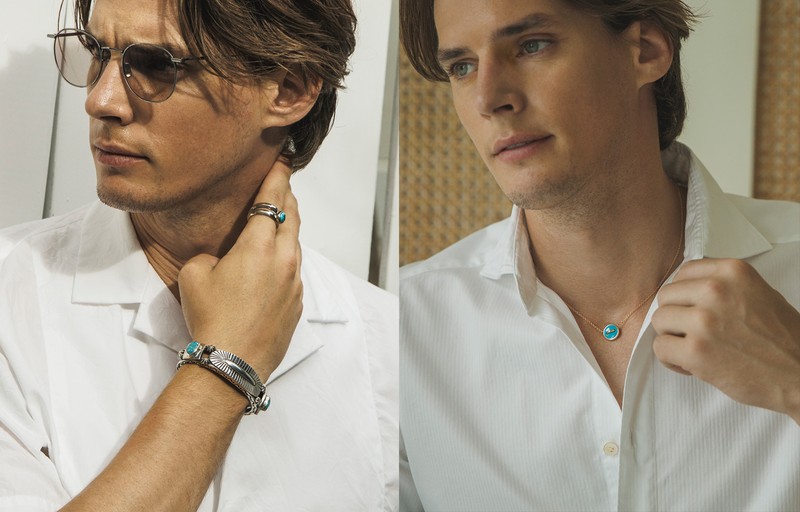 ジュエリー、ターコイズ、着こなし、コーデ