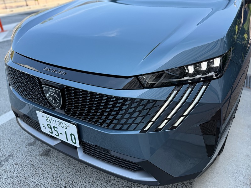 最新のプジョーのアイデンティティとも言えるライオンの爪痕をモチーフにした3本ラインのLEDデイタイムランニングライト。リアランプも同じモチーフが用いられている。