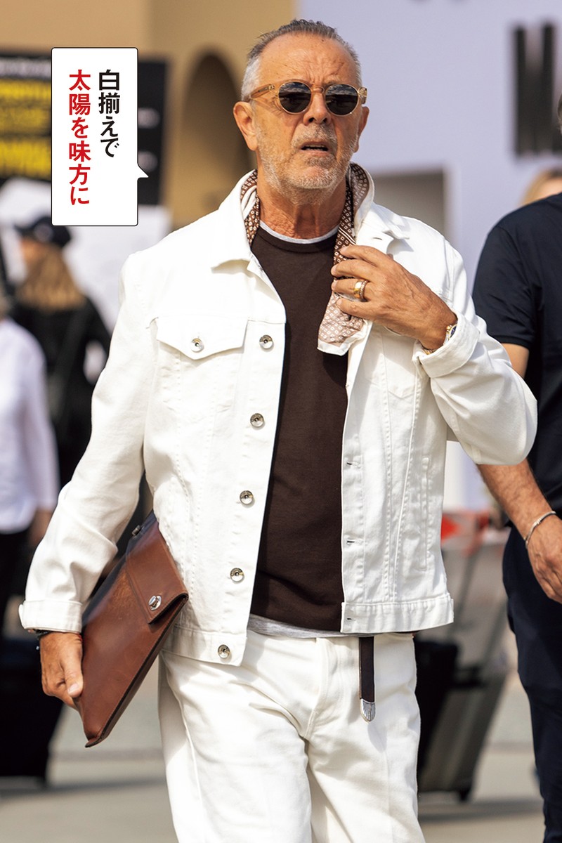 イタリア メンズファッション スナップ 春夏 SS コーディネート ちょい悪おやじ LEON　イケオジ