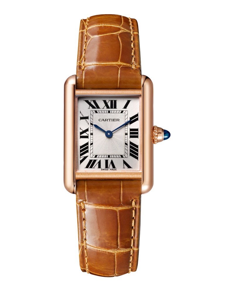「タンク ルイ カルティエ」手巻き、18KPGケース（29.5×22.0mm）、アリゲーターストラップ。201万9600円／カルティエ（カルティエ カスタマー サービスセンター）