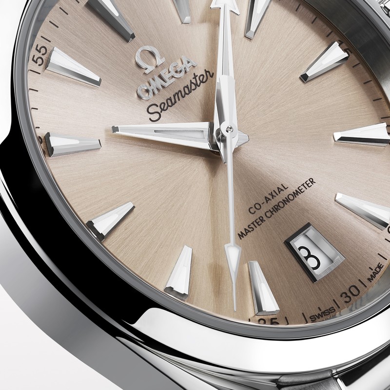 「シーマスター アクアテラ シェード」自動巻き、SSケース（38mm）×ブレスレット。15気圧防水。105万6000円／オメガ