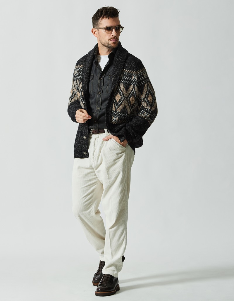 パンツ、白パン、コーデュロイ、着こなし、コーデ