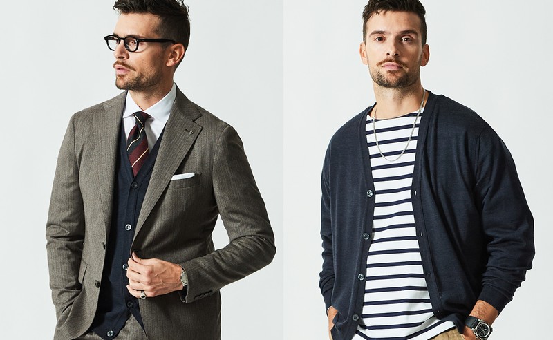 カーディガン、ニット、着回し、着こなし、コーデ