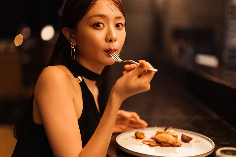 アルヴァ アマン東京 森 香澄 「モンテビアンコ イタリア栗と和栗のマロンクリーム 愛知県産無花果のソルベ」3200円(税・サービス料込み)