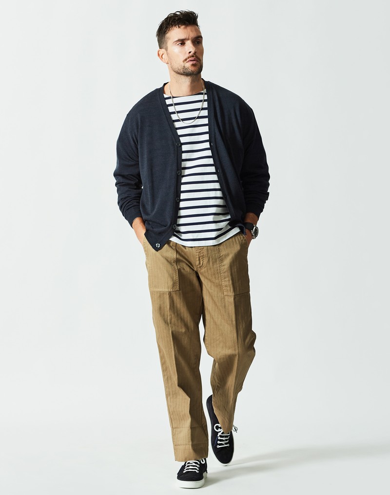 カーディガン、ニット、着回し、着こなし、コーデ