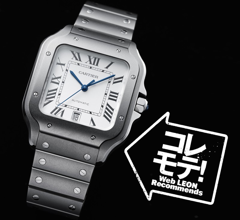 「サントス ドゥ カルティエ」自動巻き、Tiケース（47.5×39.8mm）＆ブレスレット（ヌバック アリゲーターストラップが付属）。10気圧防水。174万2400円／カルティエ（カルティエ カスタマーサービスセンター）
