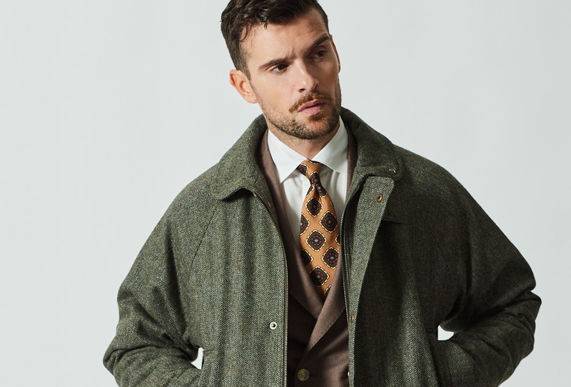 ハンティングジャケット、スーツ、着こなし、コーデ