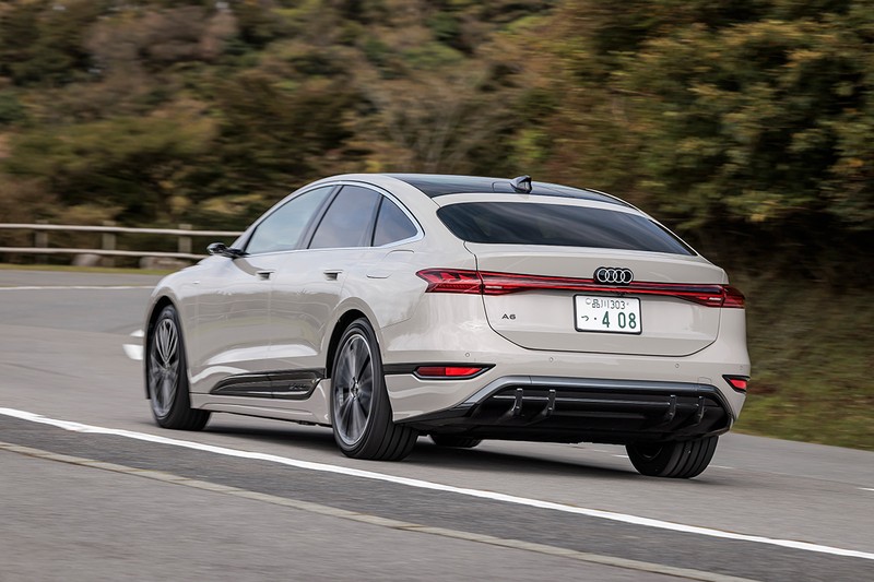 アウディA6 e-tron ファストバックスタイルから受ける印象どおり運動性能は高い。