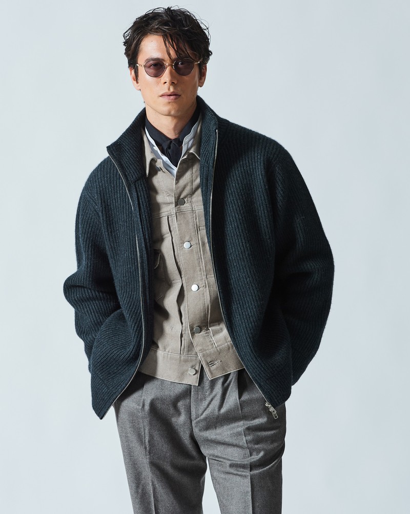 ニット、ドライバーズニット、着こなし、コーデ
