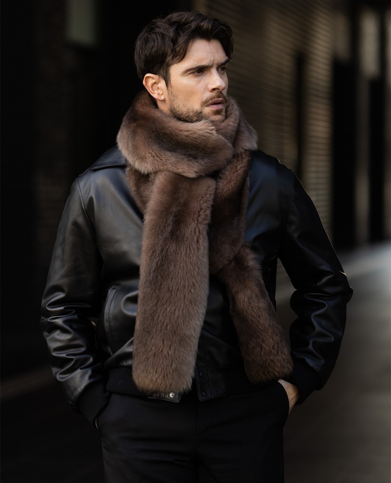 フェンディ、ストール、マフラー、コート、着こなし、コーデ