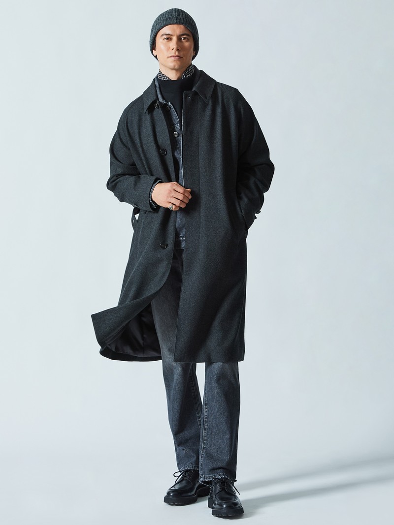 コート、バルカラーコート、着回し、オンオフ、コーデ