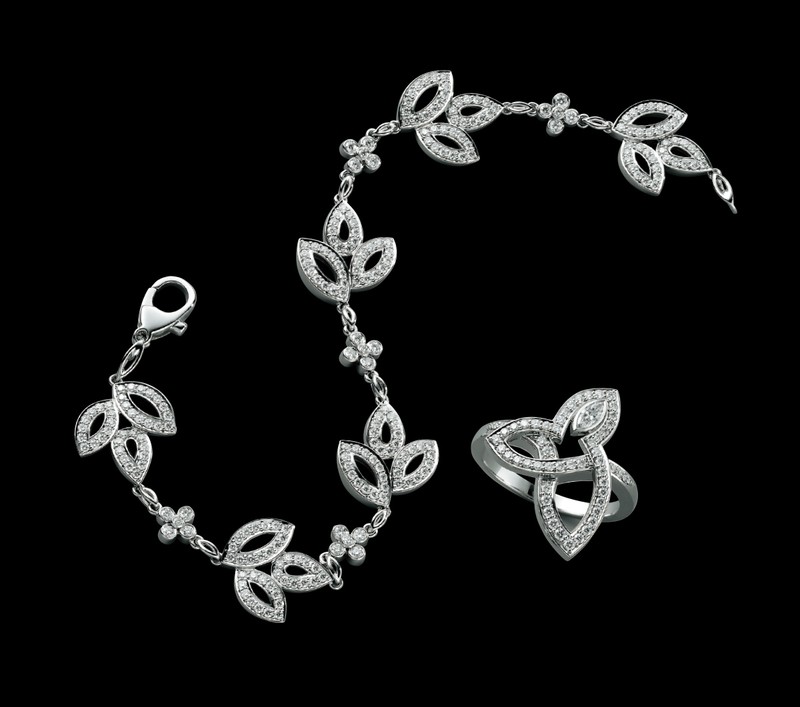 ブレスレット［Pt×ダイヤモンド］429万円、リング［Pt×ダイヤモンド］157万3000円／ともにハリー・ウィンストン（ハリー・ウィンストン クライアントインフォメーション）