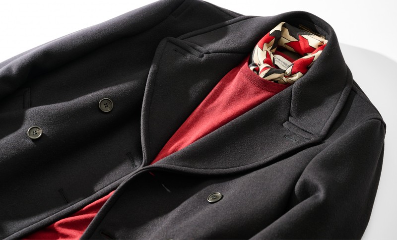 スナップ、海外スナップ、Pコート、着こなし、コーデ