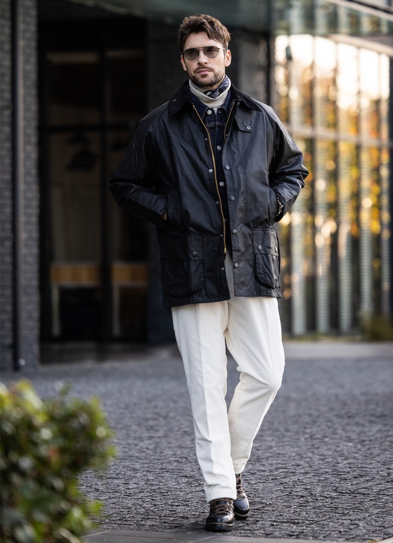 オンオフ、着回し、バブアー、アウトドア、着こなし、コーデ